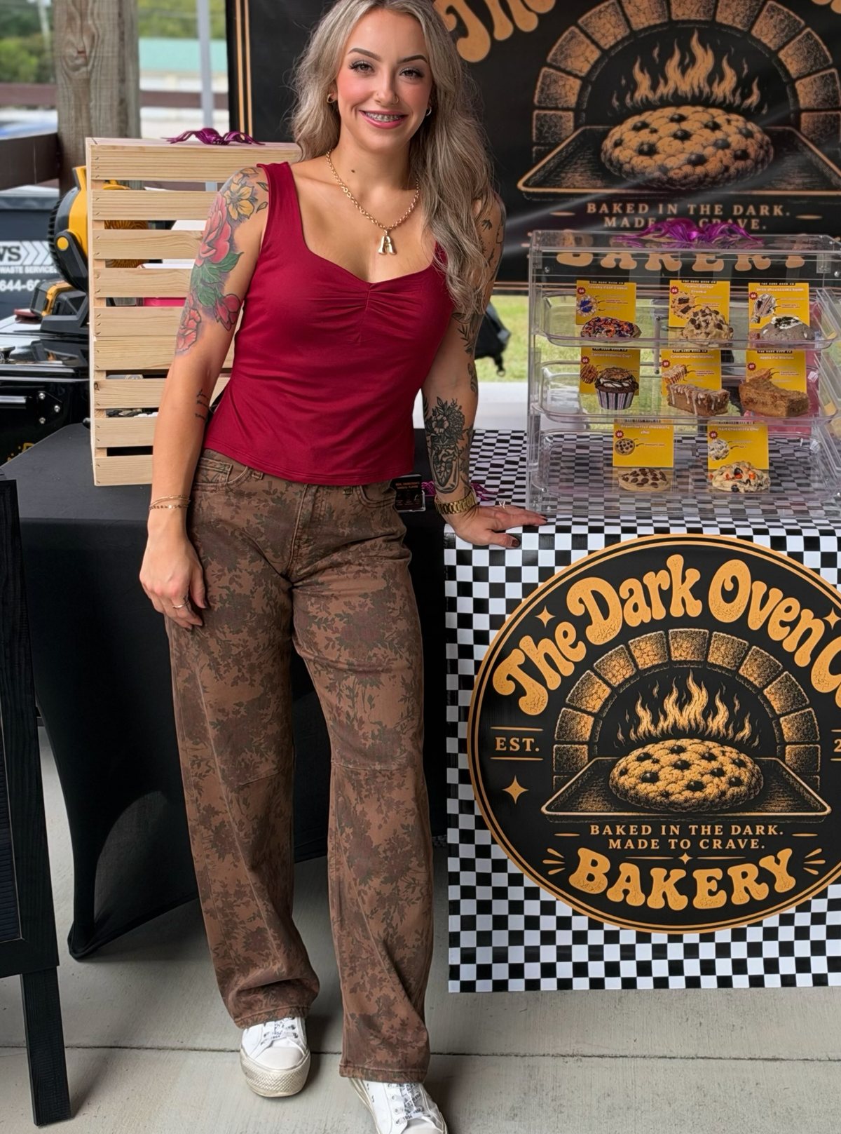 Ashley Adams, baker and owner, at her booth